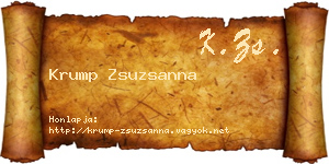 Krump Zsuzsanna névjegykártya